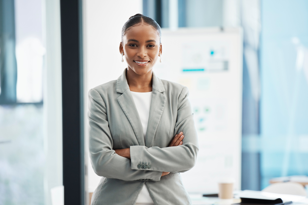 Young professional working on career development